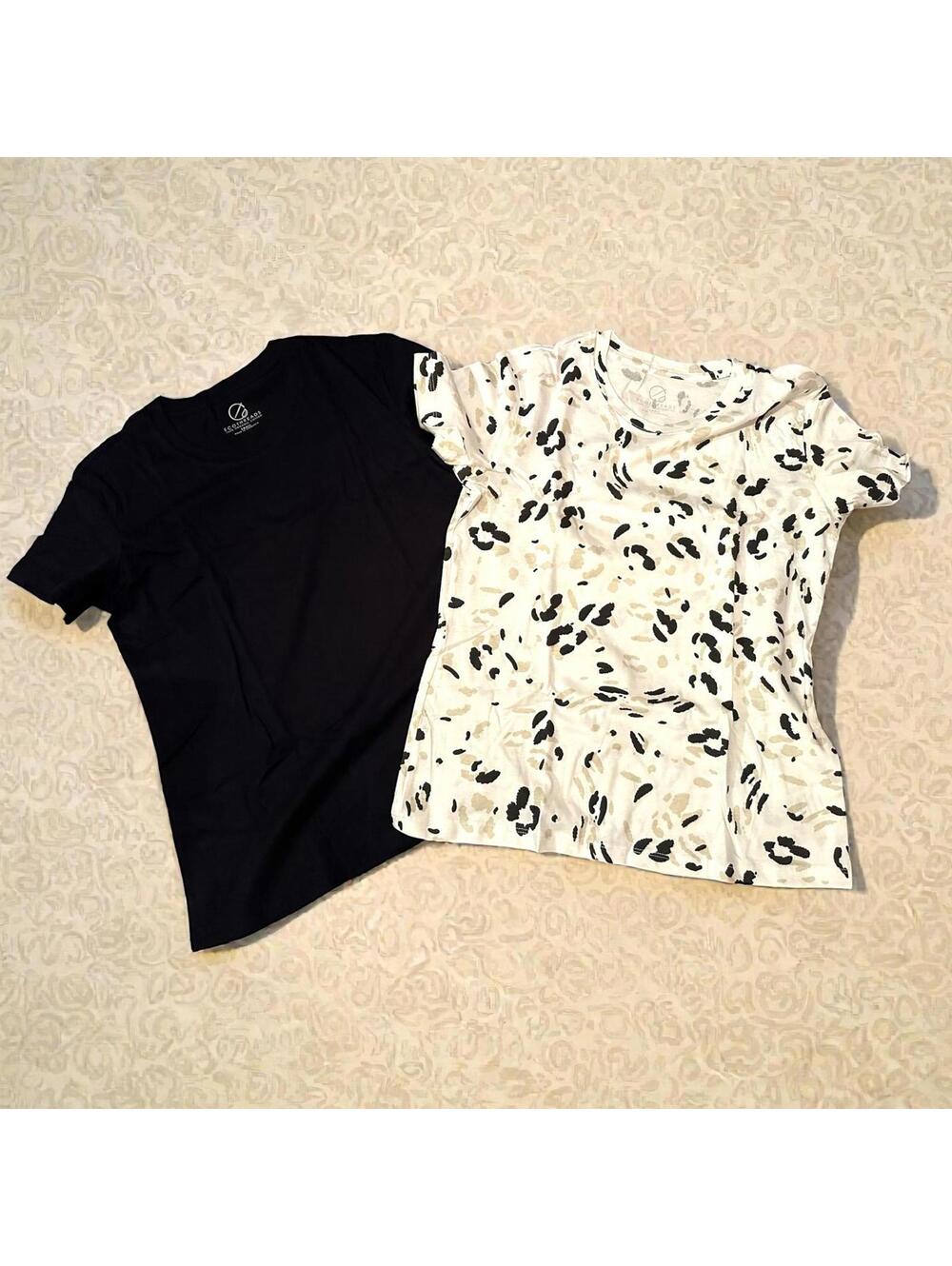 EcoThreads Organic Cotton Black Leopard Print T-Shirt Small